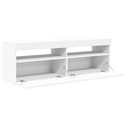TV-Schrank mit LED-Leuchten Weiß 120x35x40 cm