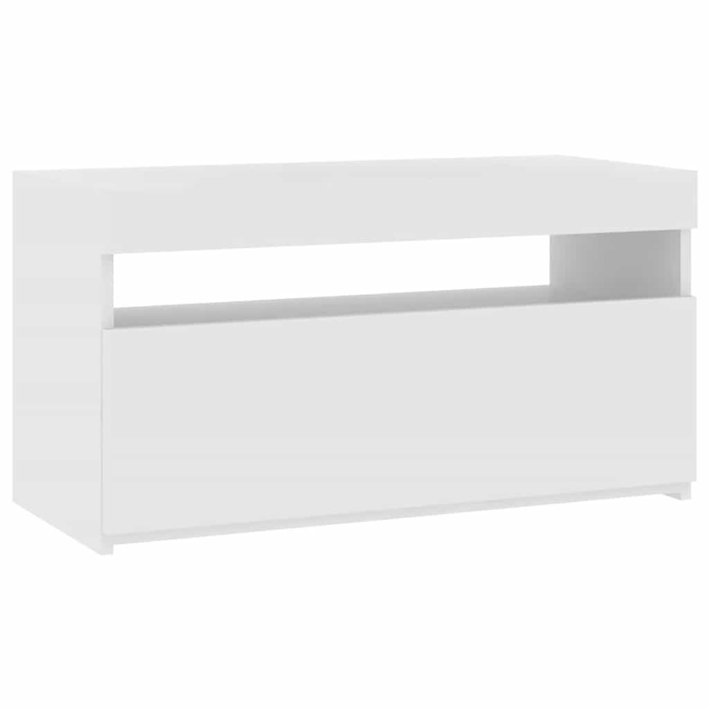 TV-Schrank mit LED-Leuchten Weiß 75x35x40 cm