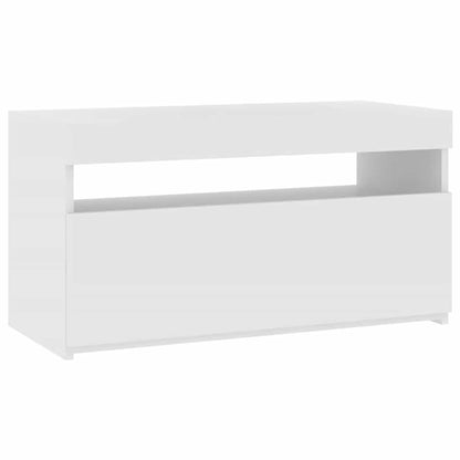 TV-Schrank mit LED-Leuchten Weiß 75x35x40 cm