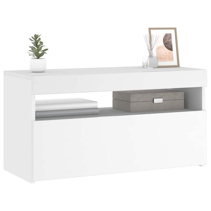 TV-Schrank mit LED-Leuchten Weiß 75x35x40 cm