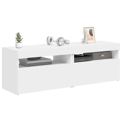 TV-Schränke mit LED-Leuchten 2 Stk. Weiß 60x35x40cm