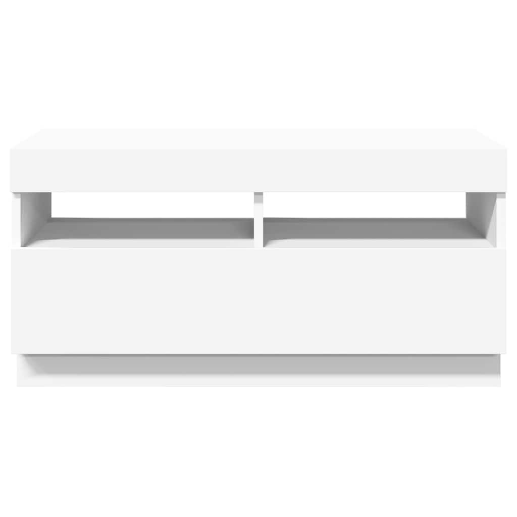 TV-Schrank mit LED-Leuchten Weiß 80x35x40 cm