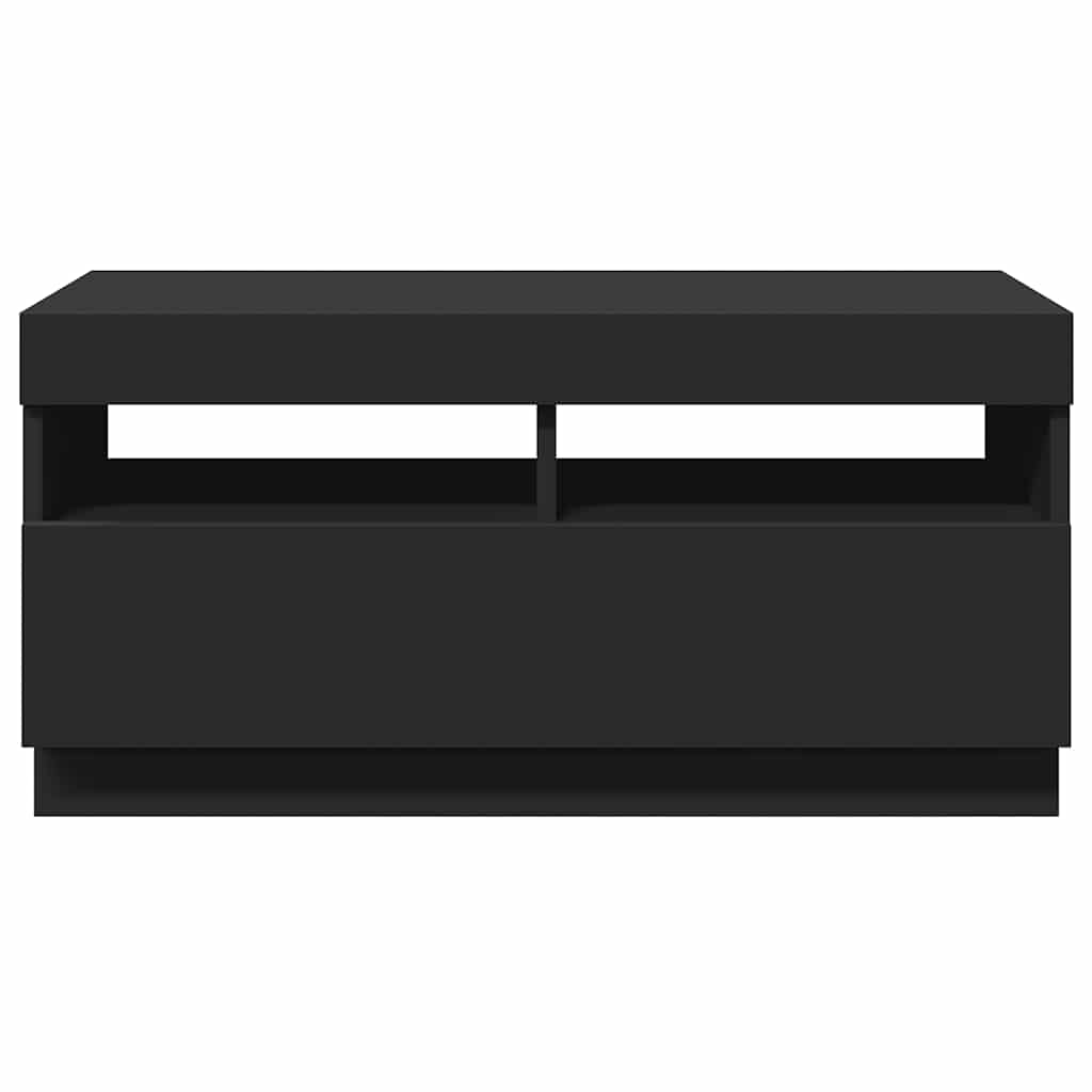 TV-Schrank mit LED-Leuchten Schwarz 80x35x40 cm