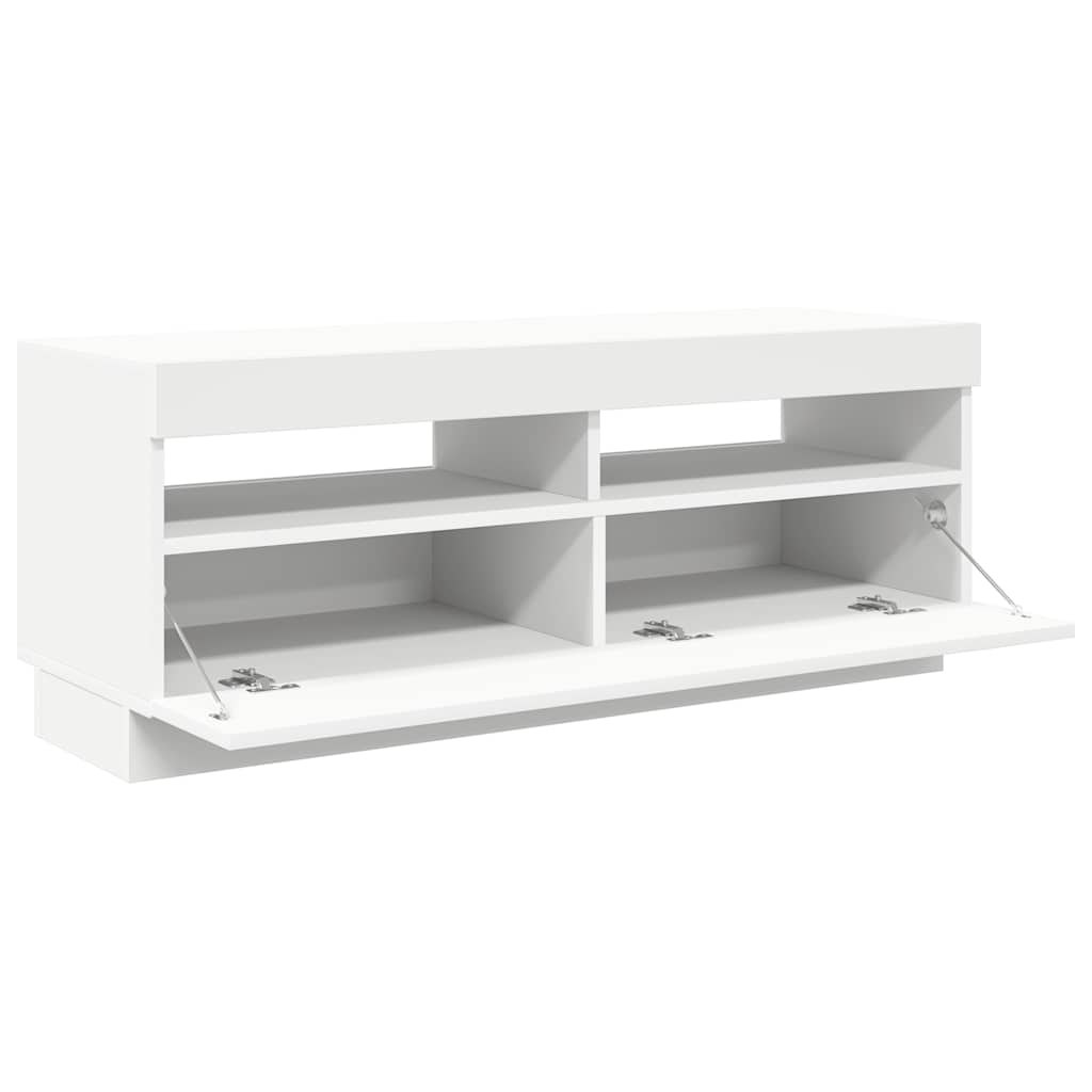 TV-Schrank mit LED-Leuchten Weiß 100x35x40 cm