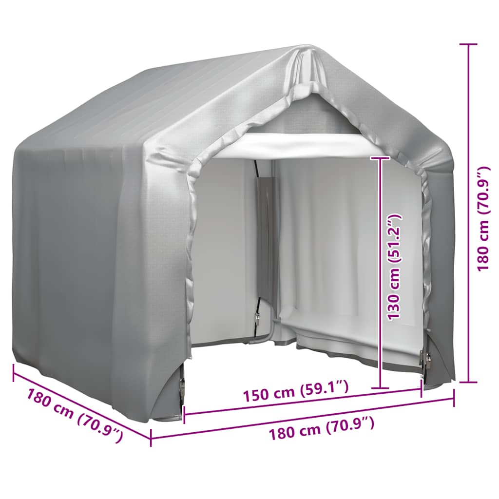 Lagerzelt Grau 180x180 cm Verzinkter Stahl