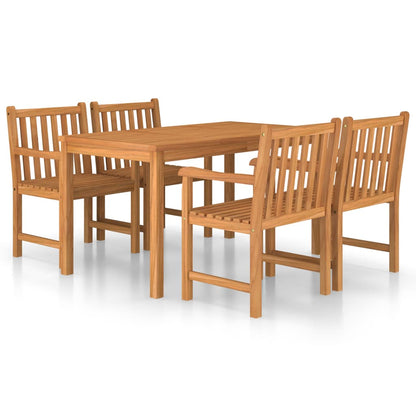 5-teiliges Garten-Ess-Set 140 x 80 cm Massivholz Teak