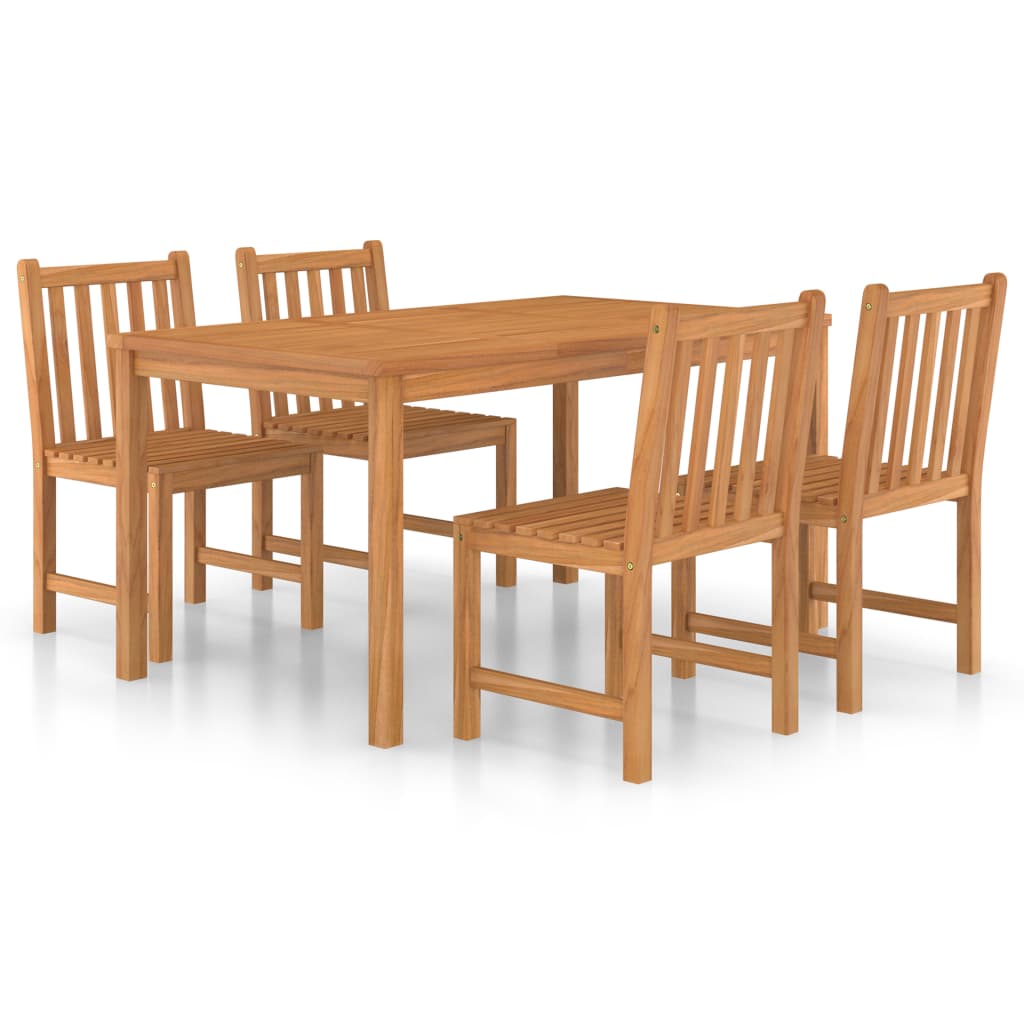 5-teiliges Garten-Ess-Set 150 x 90 cm Massivholz Teak