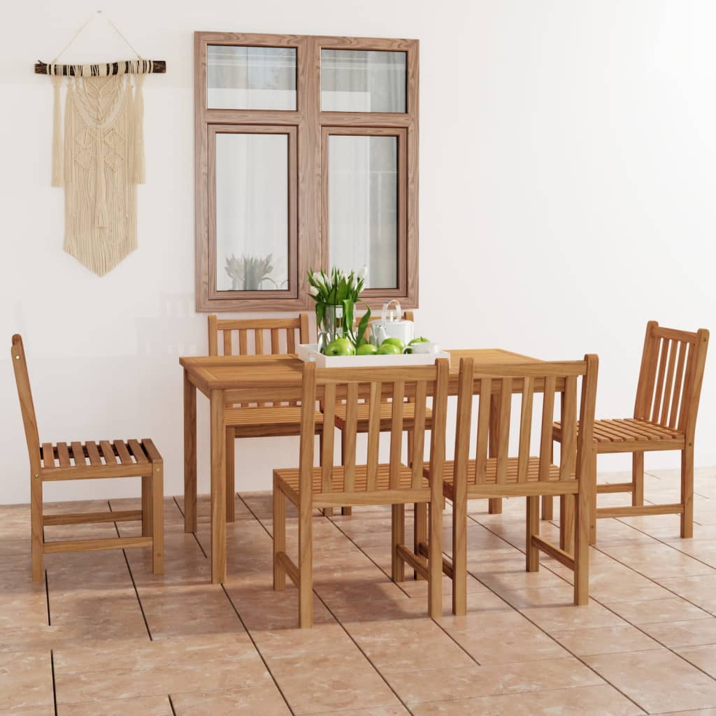 7-teiliges Garten-Ess-Set 150 x 90 cm Massivholz Teak