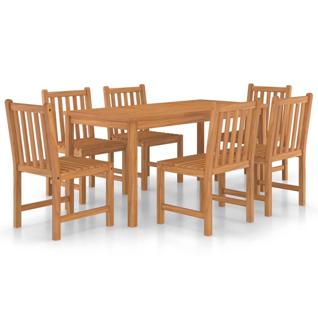 7-teiliges Garten-Ess-Set 160 x 80 cm Massivholz Teak