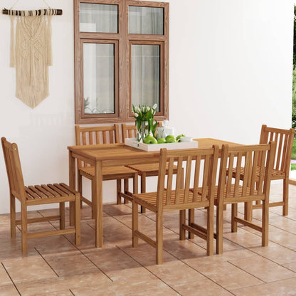 7-teiliges Garten-Ess-Set 160 x 80 cm Massivholz Teak