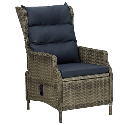 2-tlg. Garten-Lounge-Set mit Auflagen Poly Rattan Braun