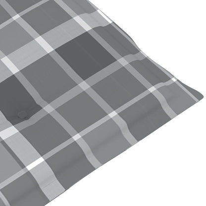 Gartenstühle 2 Stk. Graue Karomuster Kissen Massivholz Teak