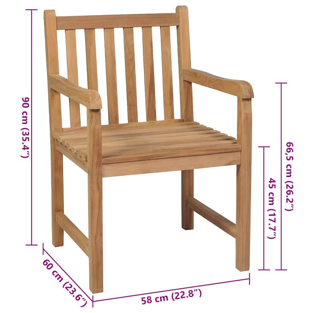 Gartenstühle 2 Stk. mit Anthrazit Kissen Massivholz Teak