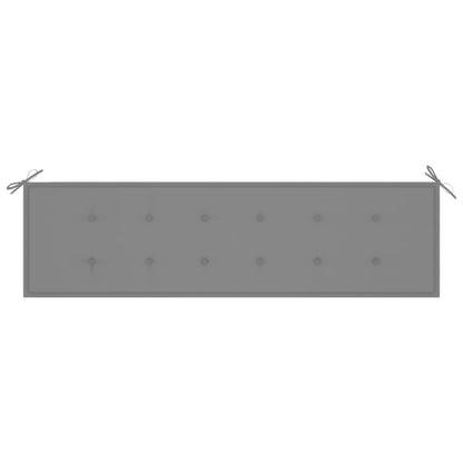 Gartenbank mit Grauer Auflage 175 cm Massivholz Teak