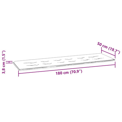 Gartenbank mit Taupe Auflage 175 cm Massivholz Teak