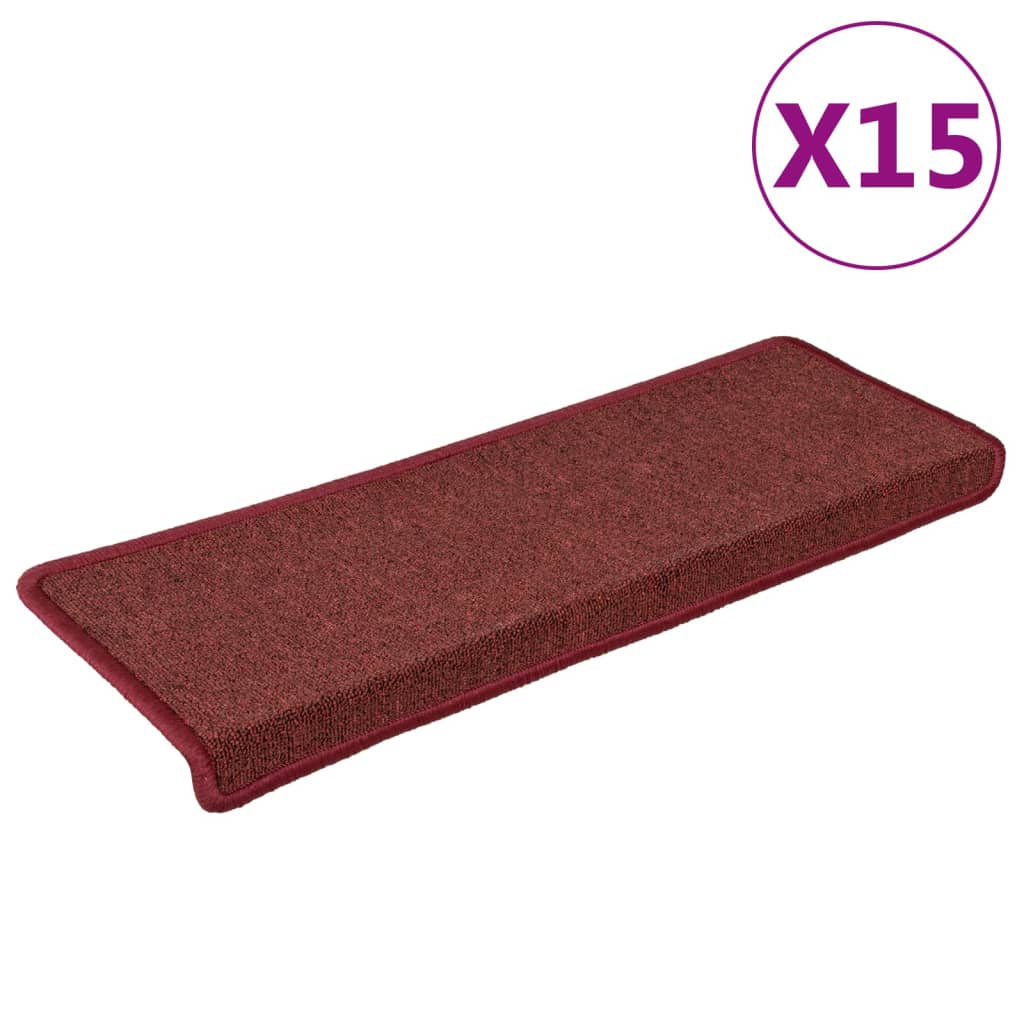 Stufenmatten 15 Stk. 65x21x4 cm Bordeaux Rechteckiger Rand
