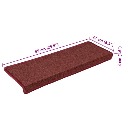 Stufenmatten 15 Stk. 65x21x4 cm Bordeaux Rechteckiger Rand