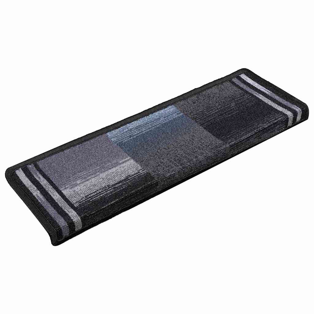 Treppenmatten Selbstklebend 15 Stk. 65x21x4 cm Schwarz und Grau
