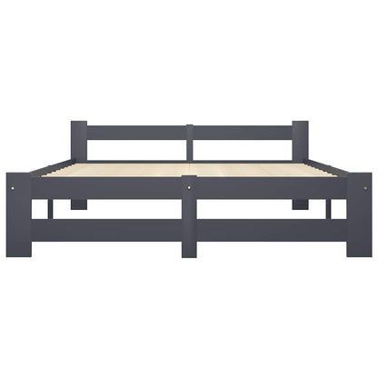 Massivholzbett Dunkelgrau Kiefer 120x200 cm