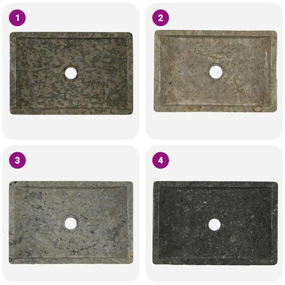 Waschbecken 45x30x12 cm Marmor Hochglanz-Grau