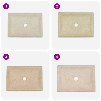 Waschbecken Creme 50x35x10 cm Marmor