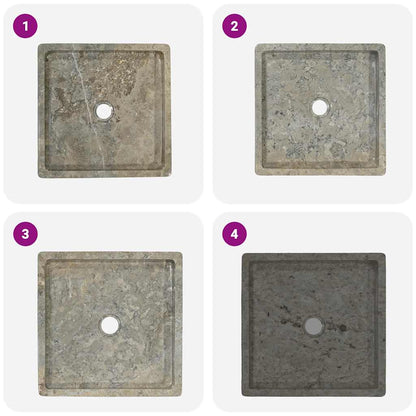 Waschbecken Grau 40x40x10 cm Marmor