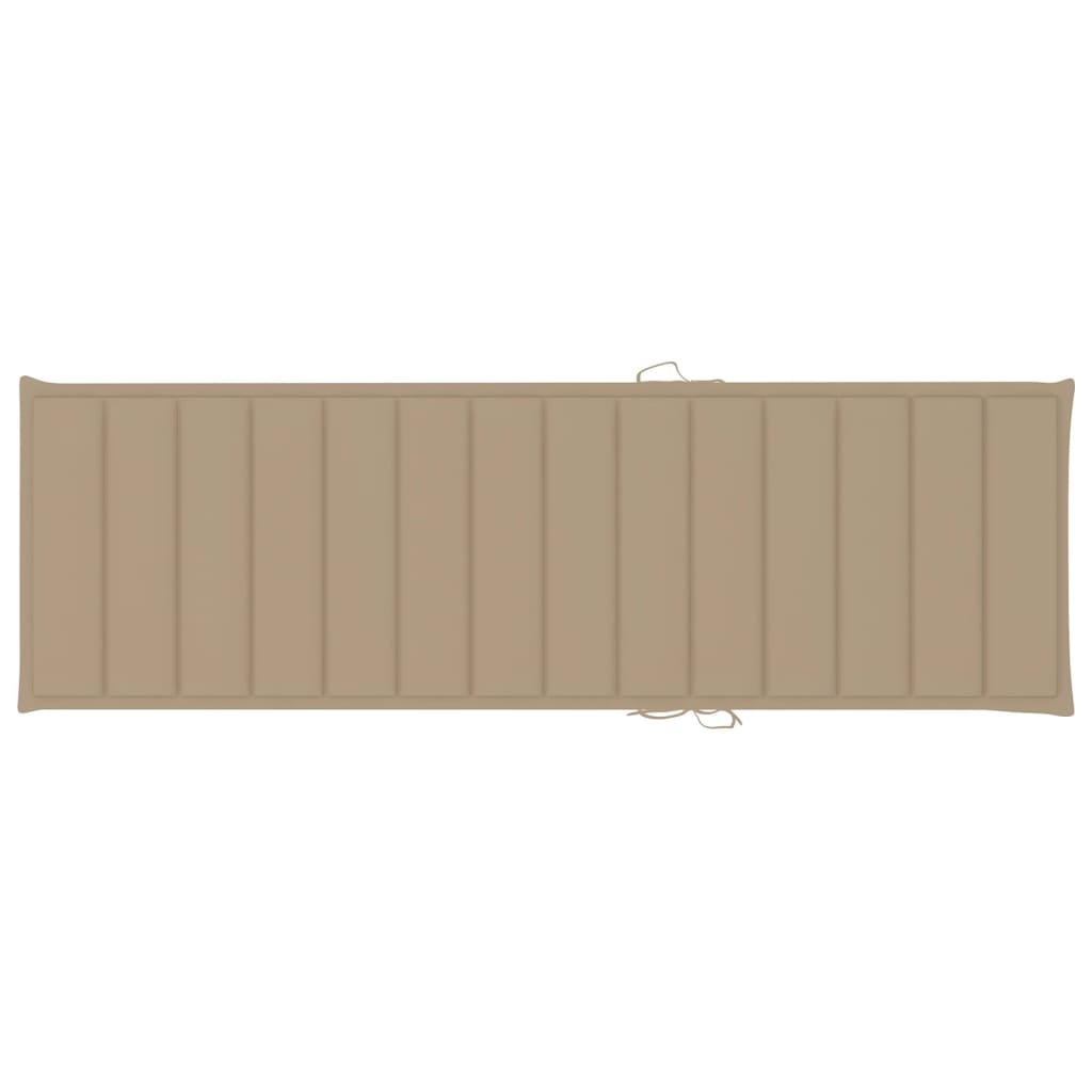 Sonnenliege mit Beiger Auflage Imprägniertes Kiefernholz