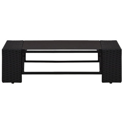 6-tlg. Garten-Lounge-Set mit Kissen Schwarz Poly Rattan