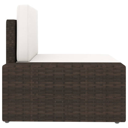 8-tlg. Garten-Lounge-Set mit Kissen Braun Poly Rattan