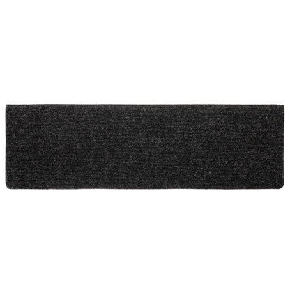 Stufenmatten Selbstklebend 10 Stk. 65x21x4 cm Schwarz Rechteckiger Rand