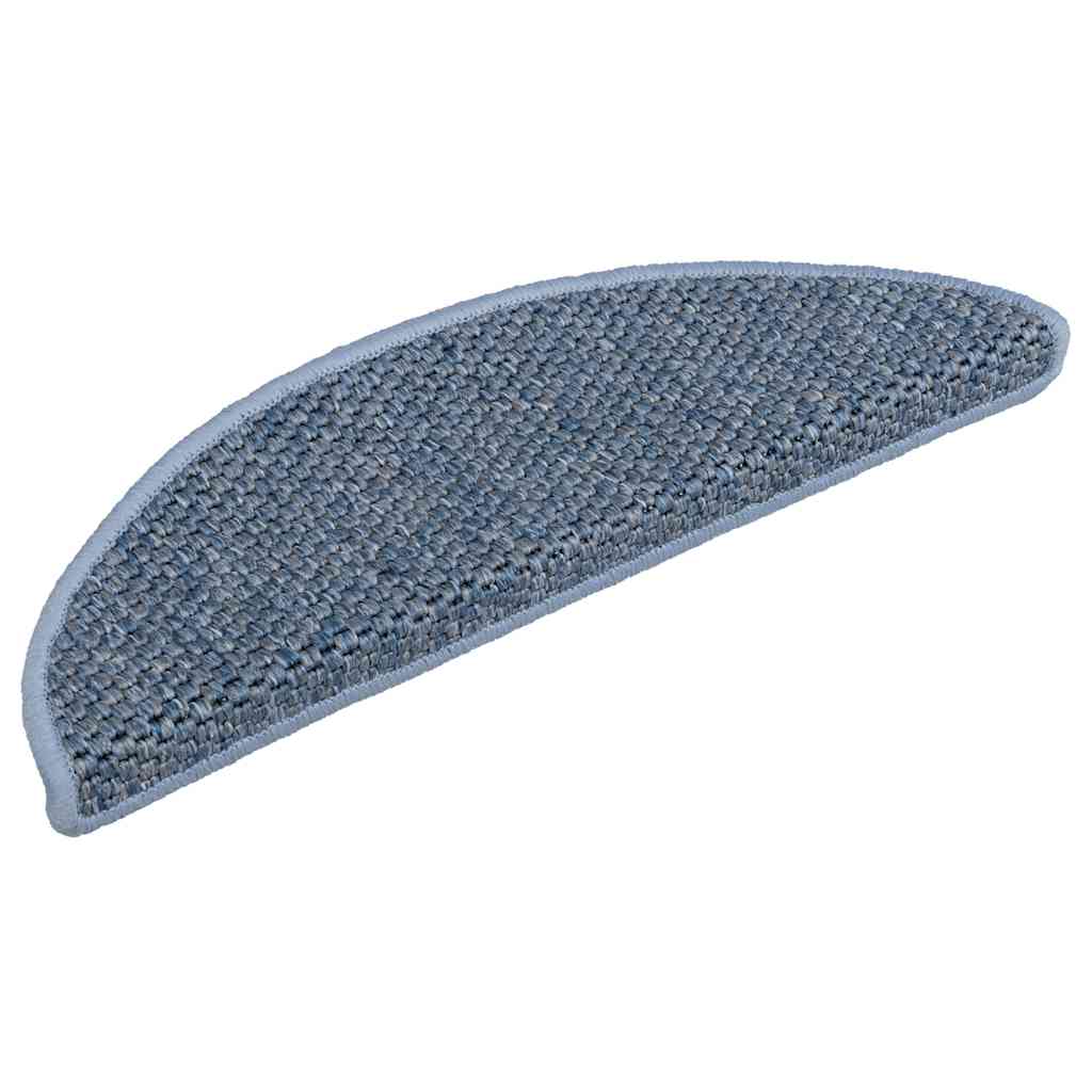 Treppenmatten Selbstklebend Sisal-Optik 15 Stk. 56x17x3cm Blau
