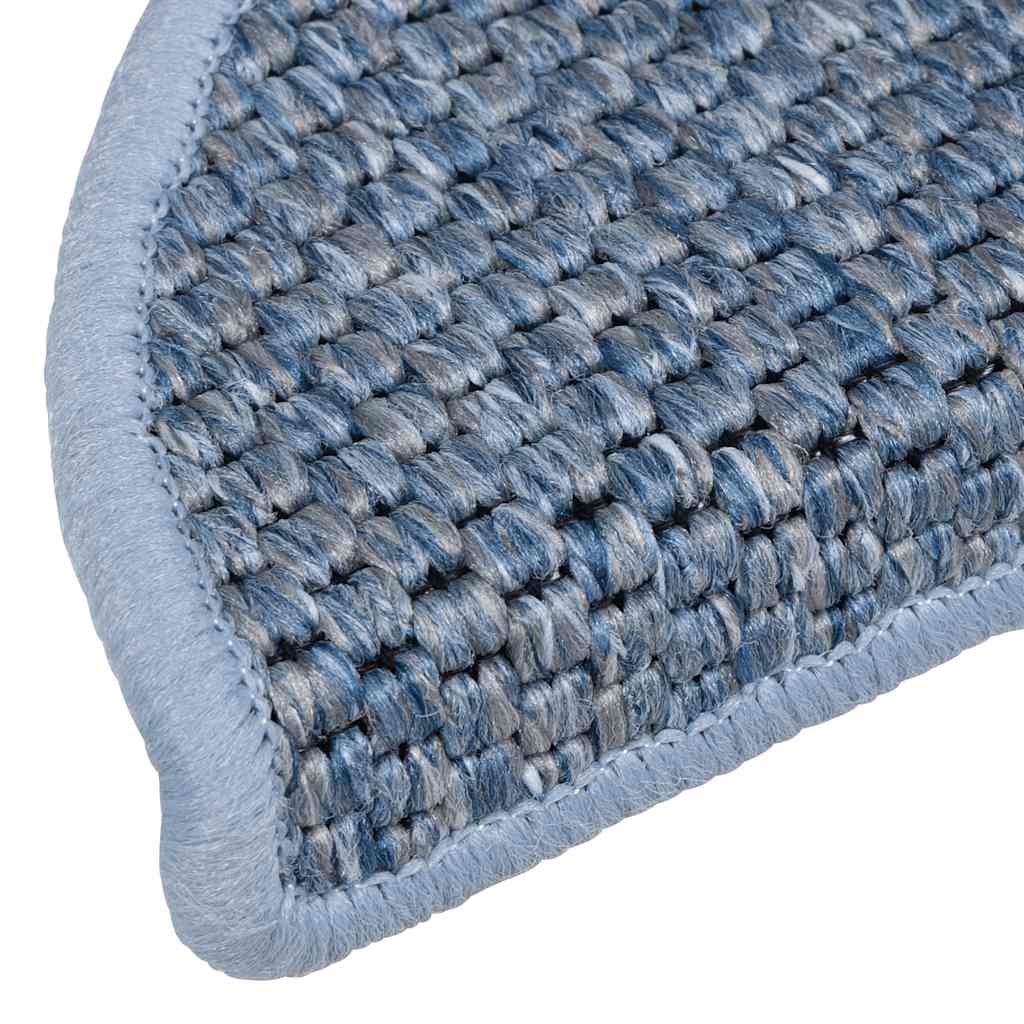 Treppenmatten Selbstklebend Sisal-Optik 15 Stk. 56x17x3cm Blau
