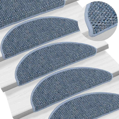 Treppenmatten Selbstklebend Sisal-Optik 15 Stk. 56x17x3cm Blau