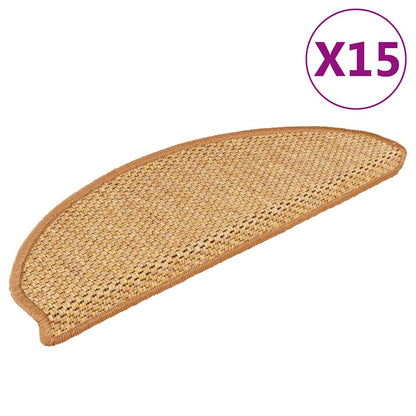 Treppenmatten Selbstklebend Sisal-Look 15 Stk. 65x21x4 Sisal