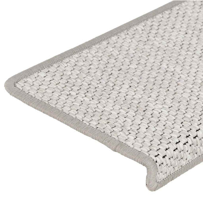 Treppenmatten Selbstklebend Sisal-Look 15 Stk. 65x21x4 Platina