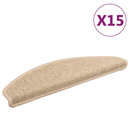 Stufenmatten 15 Stk. 65x21x4 cm Hellbeige Halbrund Groß