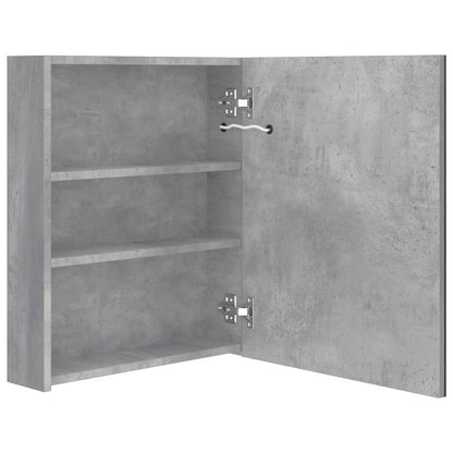 LED-Bad-Spiegelschrank Betongrau 50x14x60 cm