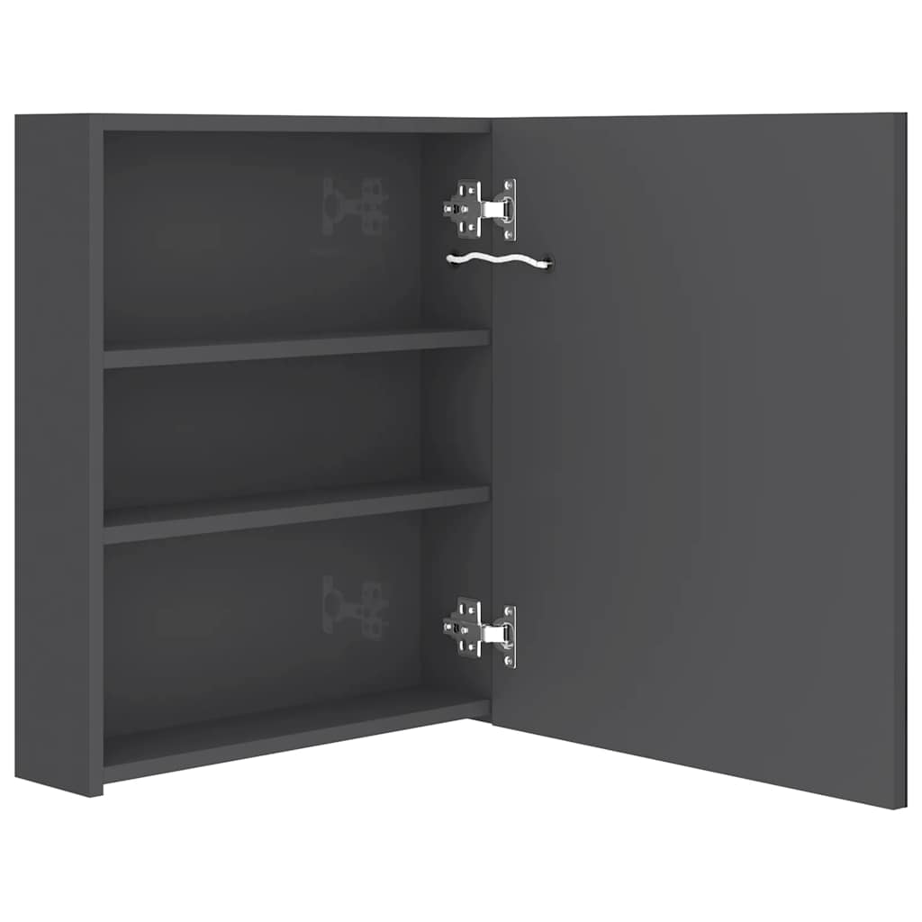 LED-Spiegelschrank fürs Bad Glänzend Grau 50x14x60 cm