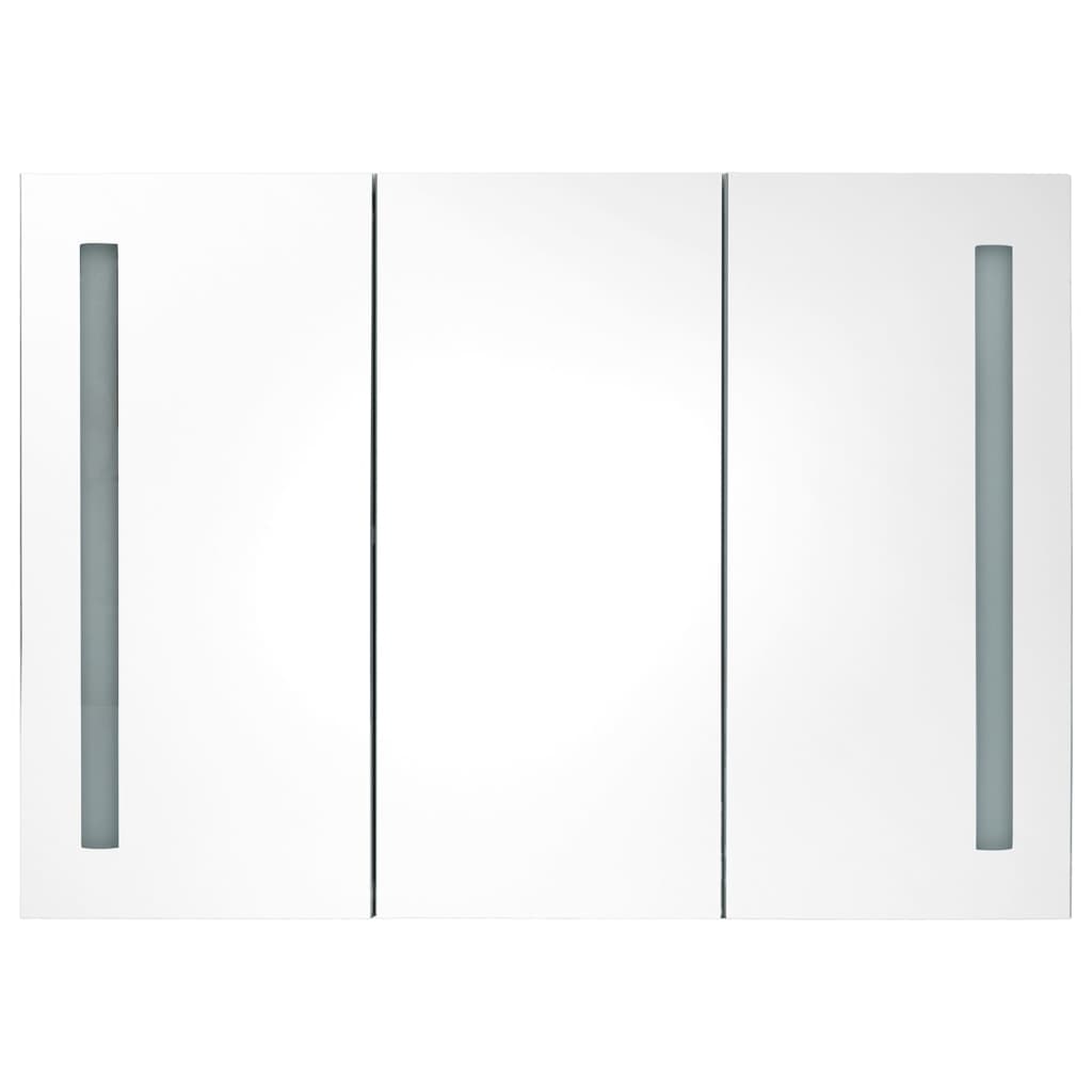 LED-Spiegelschrank fürs Bad 89x14x62 cm Grau