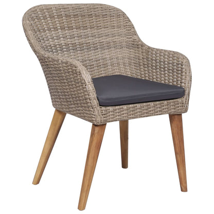 3-tlg. Garten-Essgruppe Braun