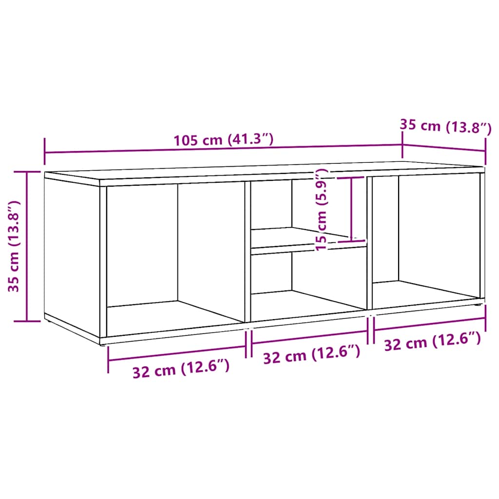 Schuhbank Schwarz 105x35x35 cm Holzwerkstoff