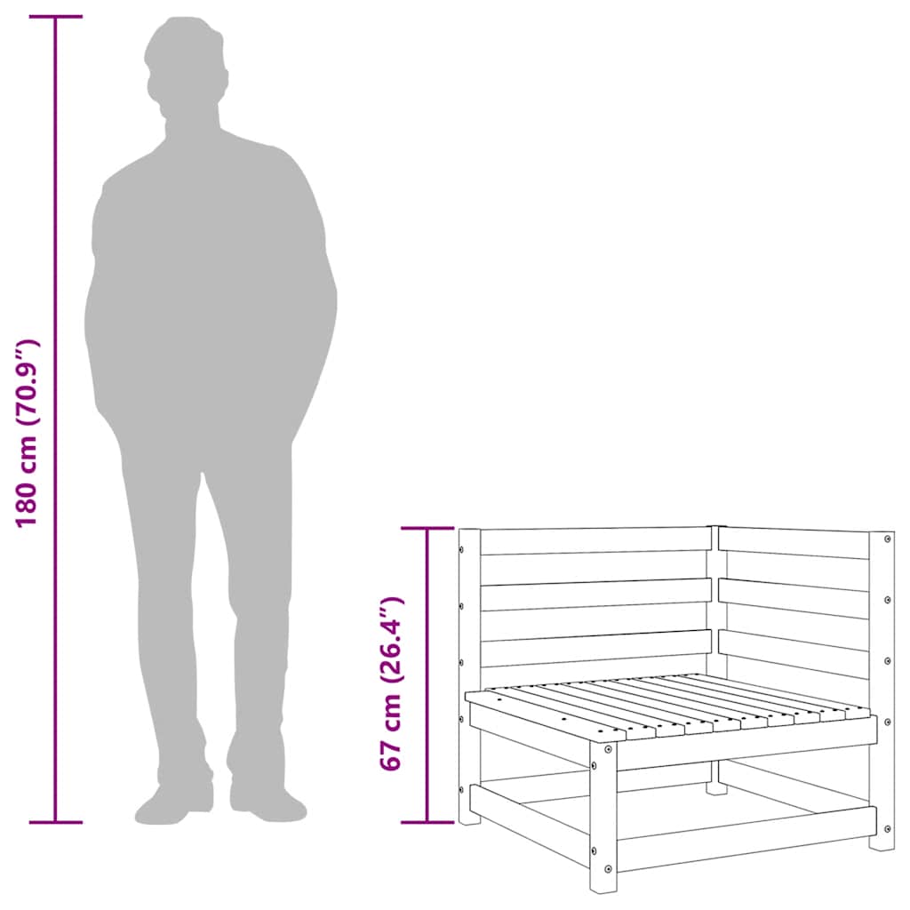 Garten-Ecksofa Massivholz Kiefer