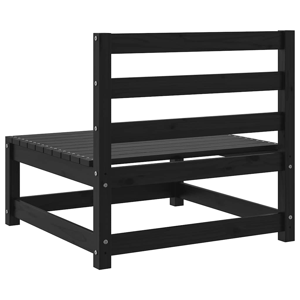 Garten-Mittelsofa Schwarz Massivholz Kiefer