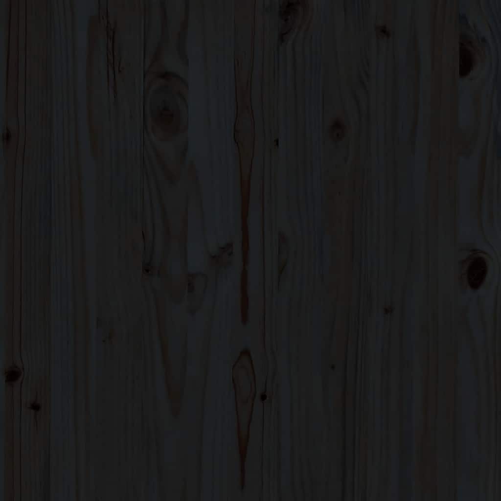 Gartenhocker 70x70x30 cm Schwarz Massivholz Kiefer