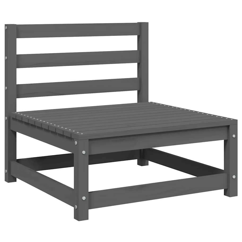 2-tlg. Garten-Lounge-Set Grau Kiefer Massivholz