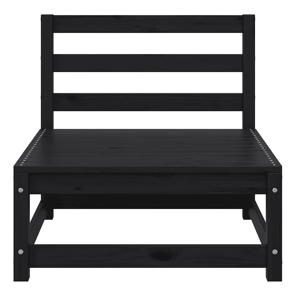 2-tlg. Garten-Lounge-Set Schwarz Massivholz Kiefer