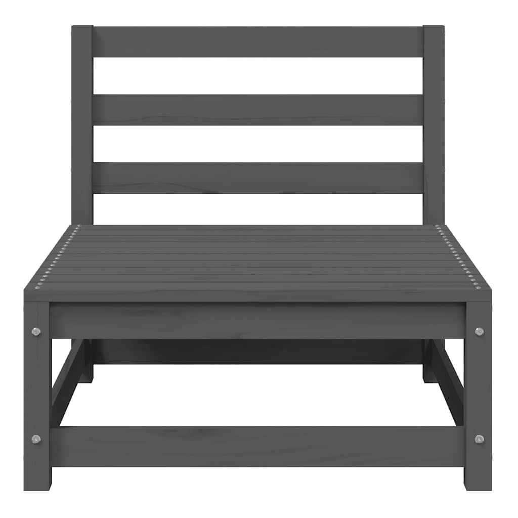 2-tlg. Garten-Lounge-Set Grau Kiefer Massivholz