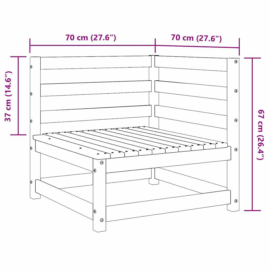 3-tlg. Garten-Lounge-Set Grau Kiefer Massivholz