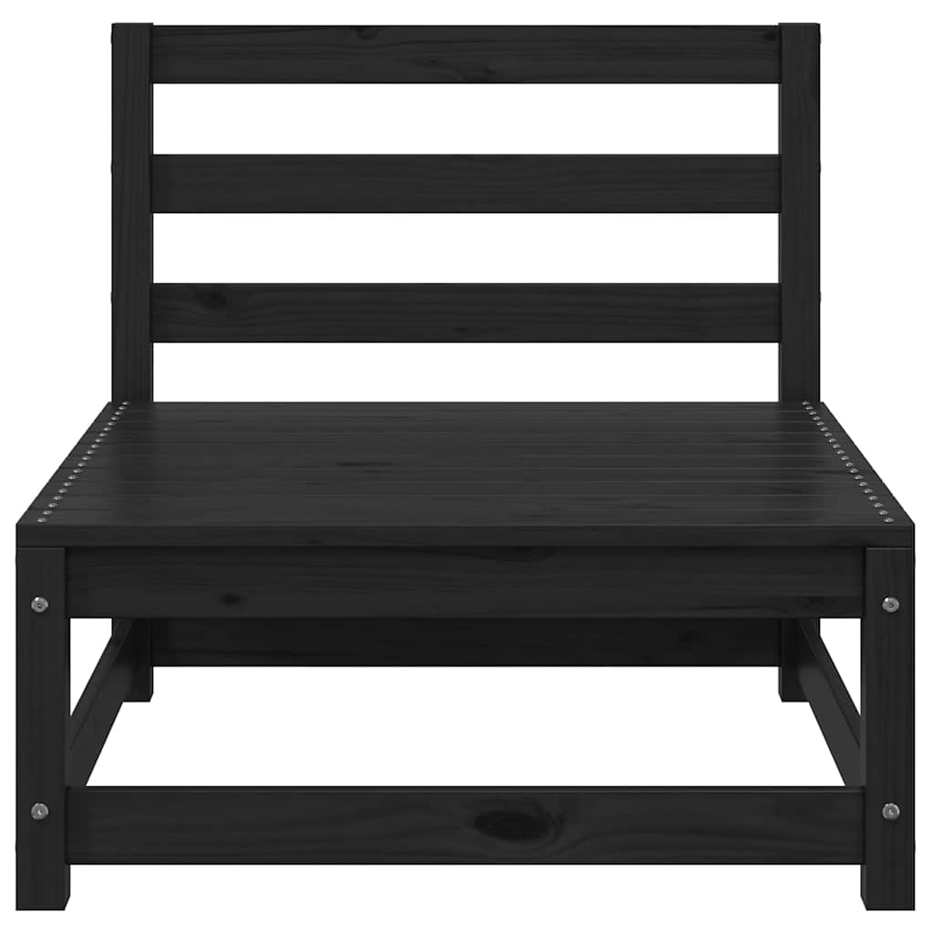 3-tlg. Garten-Lounge-Set Schwarz Massivholz Kiefer