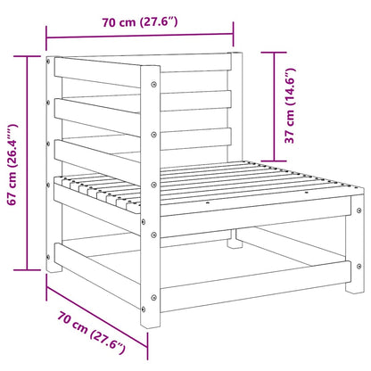 3-tlg. Garten-Lounge-Set Schwarz Massivholz Kiefer